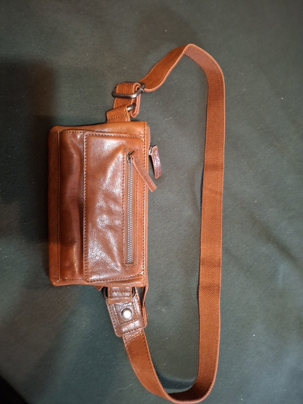 Men's Leather Belt Bag in Chestnut Brown — Hands-Free Carry
